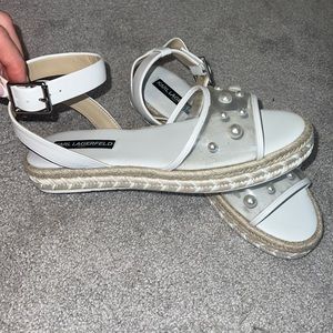 Karl Lagerfeld White Espadrilles